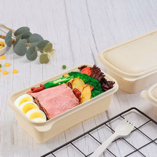 Biodegradable Tableware to Go Disposable Carry-out Compostable Sugarcane Food Container Take Away Lunch Packaging Pulp 3/4/5/6 Compartment Bagasse Box/Tray Box