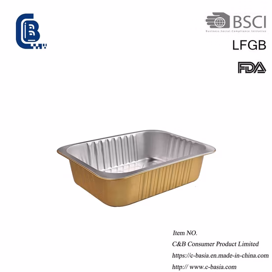 1350ml Disposable Aluminum Foil Container, Kitchenware Cookware Baking Foil Cake Pan Meal Container, Fast Food Packaging with Aluminum Foil Container