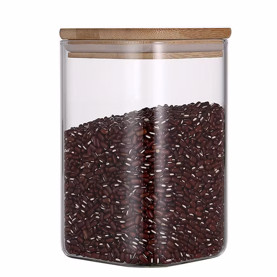 Frasco de vidro para especiarias por atacado com tampa de cortiça de bambu