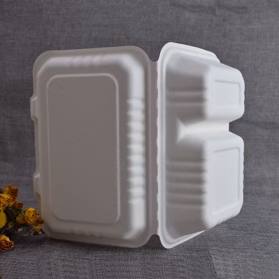 Recipiente de alimento dos talheres do bagaço da cana-de-açúcar da placa descartável a favor do meio ambiente