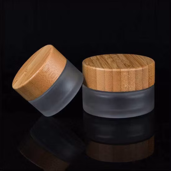 Frasco de embalagem cosmética de vidro de bambu 50g