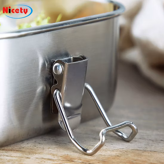 Caixa tiffin biodegradável isolada, recipiente de armazenamento de alimentos para acampamento à prova de vazamentos com lancheira de aço inoxidável