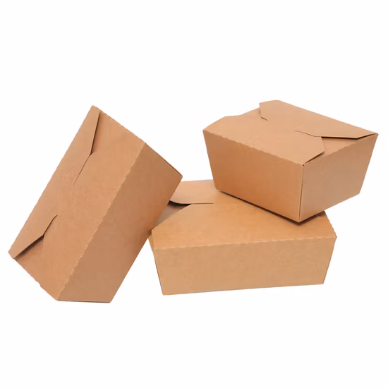 Biodegradável leva embora a lancheira dobrável descartável Eco caixa de alimentos de papel portátil